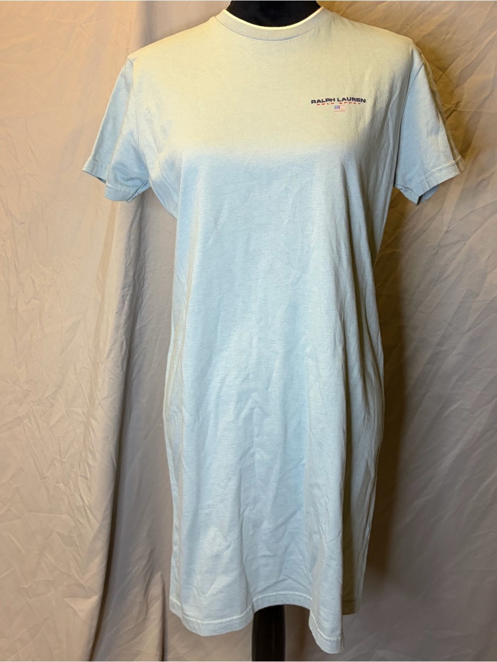 Ralph Lauren Light Blue Cotton Jersey T-Shirt Dress | NWT